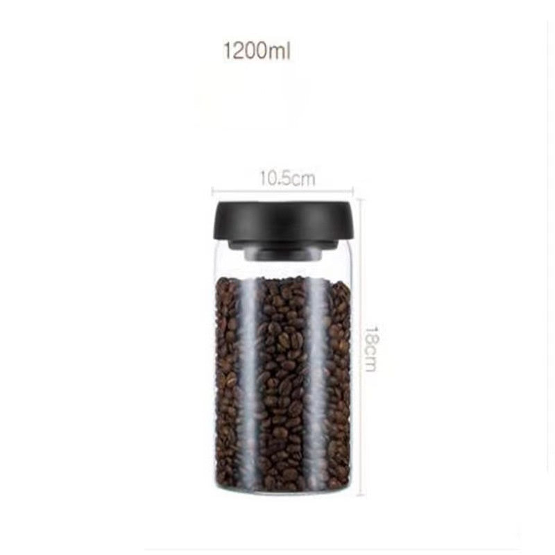 Holen Sie sich jetzt unsere hochwertigen Vakuumdosen Vakuumbehälter aus Glas! Bewahren Sie Kaffeebohnen, Tee und Gewürze frisch auf, indem Sie die Luft einfach absaugen. Dank des luftdichten Designs bleiben Ihre Lebensmittel bis zu einem Monat frisch. Bestellen Sie jetzt und halten Sie Ihre Lebensmittel länger frisch!